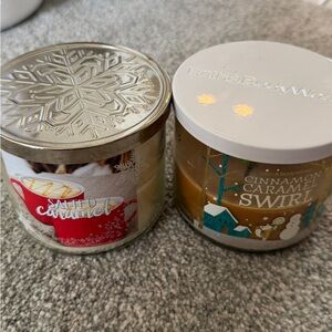Bath & Body Works Salted Caramel & Cinnamon Caramel Swirl Candles